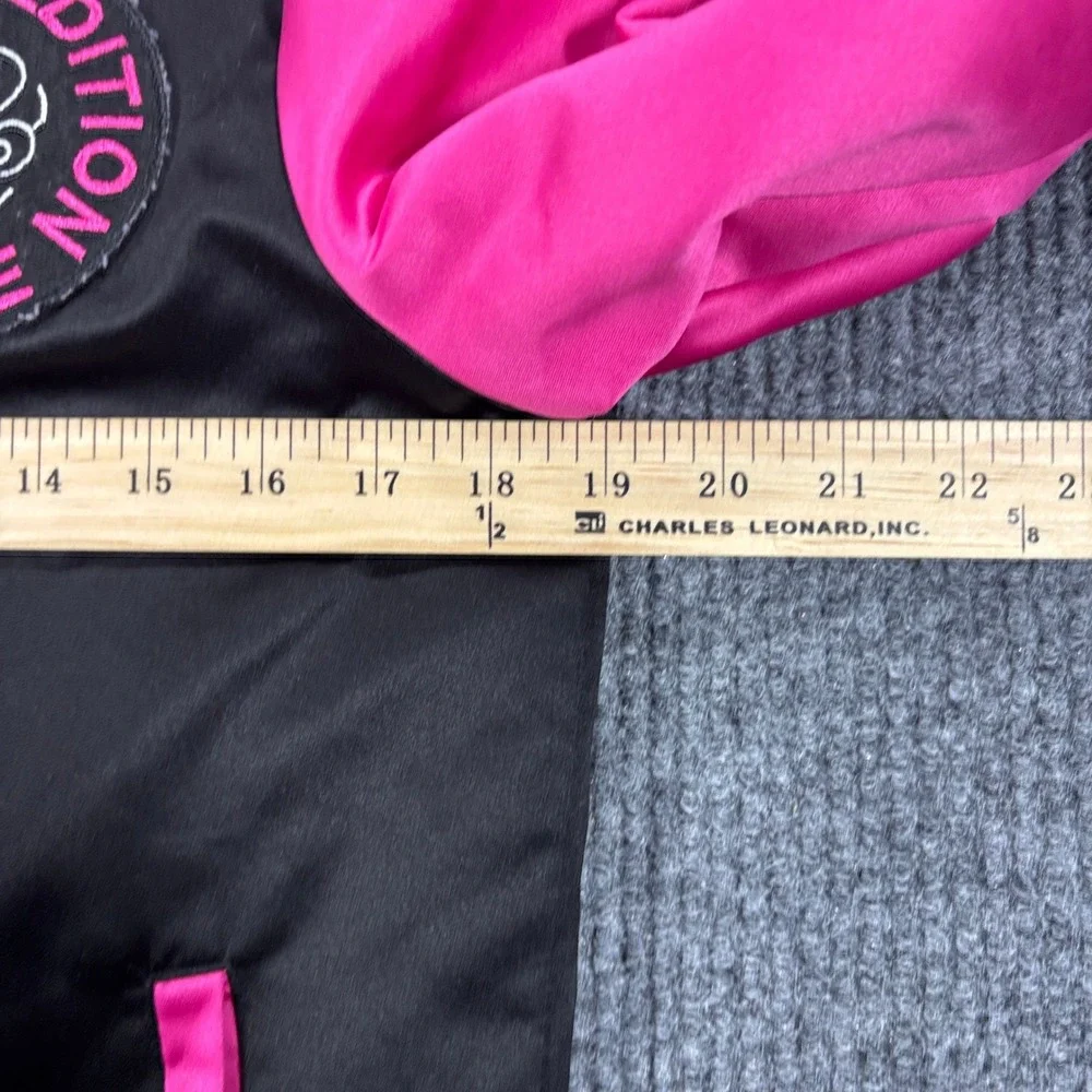 Barbie Bomber Jacket Kids XL (14-16) Black Pink Limited Edition Varsity Zip Up